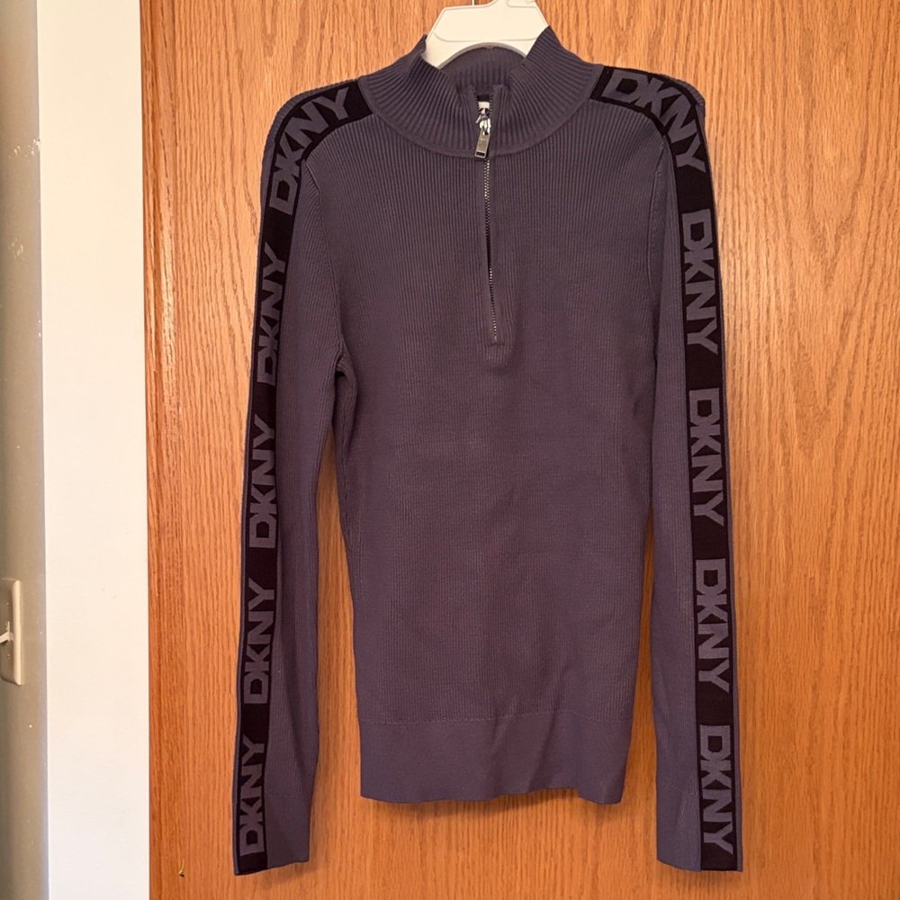 DKNY Zip-Up Grey Sweater